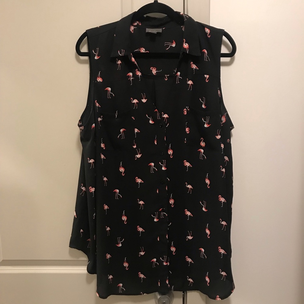 Flamingo sleeveless collared shirt